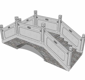 自然风石桥草图大师模型，石桥sketchup模型免费下载