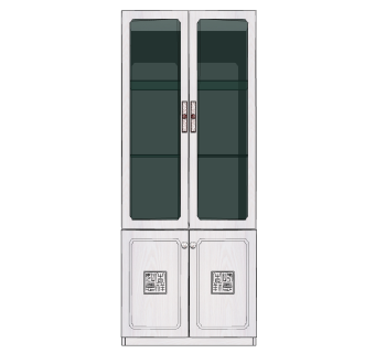 中式酒柜草图大师模型，酒柜sketchup模型下载