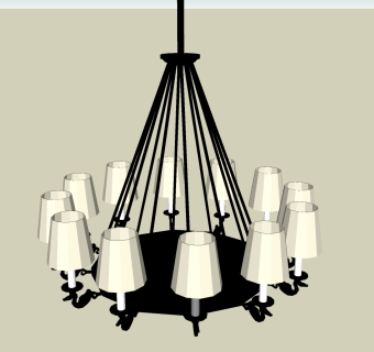 欧式客厅吊灯草图大师模型，客厅吊灯sketchup模型下载