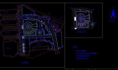湖北某职业技术学院北门广场景观设计施工图CAD图纸