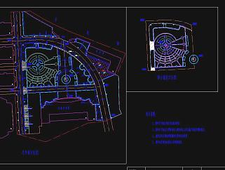 湖北某职业技术学院北门广场景观设计施工图CAD图纸