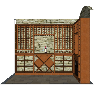 现代酒柜酒架草图大师模型，酒柜sketchup模型下载