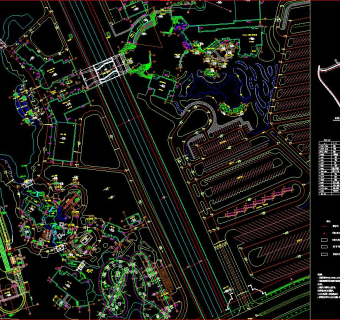 沙洲乐园规划图施工图CAD图纸