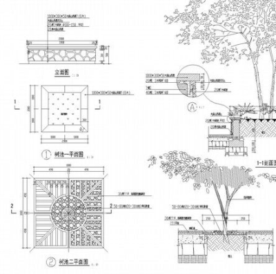 园林景观<a href=https://www.yitu.cn/sketchup/lvzhi/index.html target=_blank class=infotextkey><a href=https://www.yitu.cn/su/7629.html target=_blank class=infotextkey>树</a></a>池施工详图