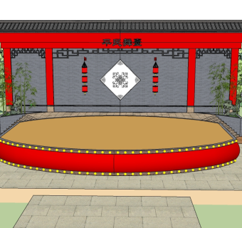 现代舞台草图大师模型，舞台SU模型下载