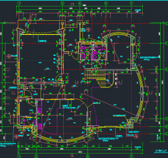 现代别墅建筑cad施工图下载、现代别墅建筑dwg文件下载