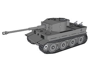 德国<em>六</em>号Tiger虎式重型坦克su模型，坦克草图大师模型...