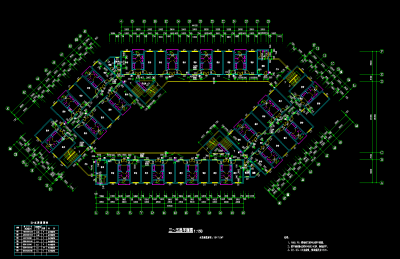 实验学校学生公寓楼建筑施工图，学生公寓CAD施工图纸下载