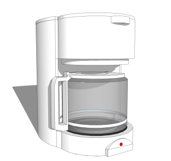 现代全自动咖啡机sketchup模型，餐具草图大师模型下载