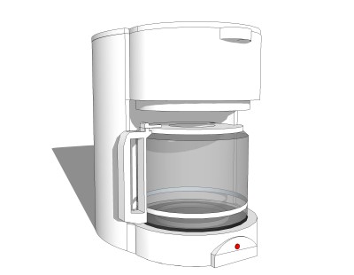 现代全自动咖啡机sketchup模型，餐具草图大师模型下载