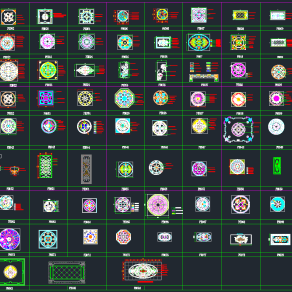 原创地面拼花CAD图库，地面拼花CAD施工图纸下载
