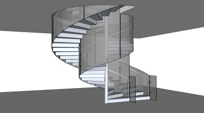 现代简约楼梯草图大师模型，楼梯sketchup模型下载