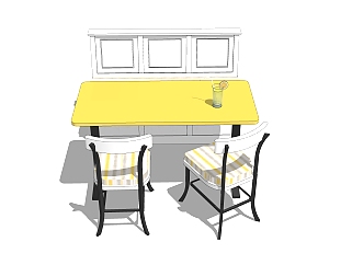 现代<em>简约</em>餐桌椅草图大师模型，餐桌椅skb文件