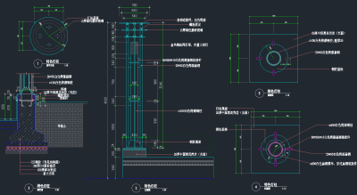 景观灯柱室外灯柱灯具石灯路灯CAD图集，灯具CAD建筑图纸下载