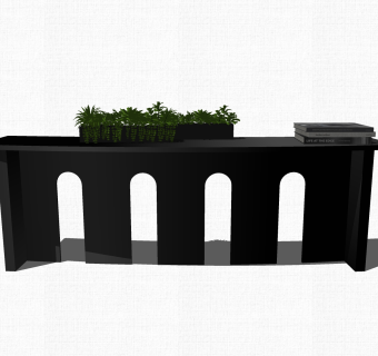 现代轻奢装饰柜单柜草图大师模型，玄关柜sketchup模型免费下载