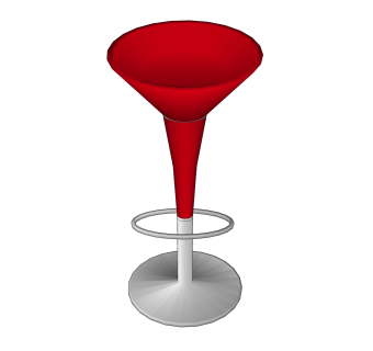 现代固定吧椅su模型，椅子草图大师模型下载