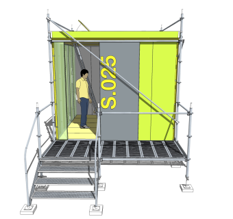 现代集装箱住宅草图大师模型，集装箱房屋sketchup模型下载