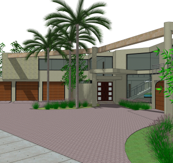 现代别墅草图大师模型下载，别墅外观sketchup模型分享