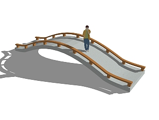 现代拱桥草图大师模型，拱桥sketchup模型免费下载