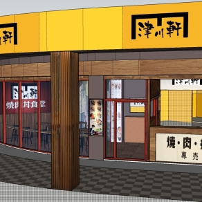 烤肉店草图大师模型，烤肉店sketchup模型下载