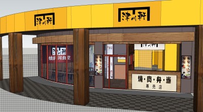 烤肉店草图大师模型，烤肉店sketchup模型下载