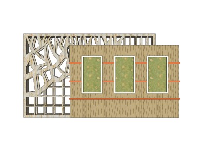 现代镂空景墙sketchup模型下载