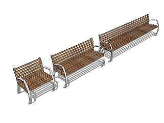 条形座椅skb模型分享，<em>公园椅</em>sketchup模型免费下载