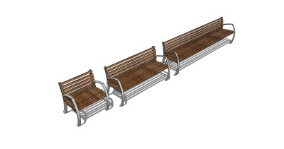条形座椅skb模型分享，公园椅sketchup模型免费下载