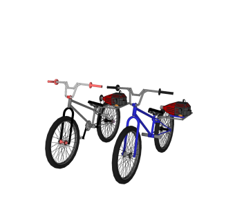 现代自行车免费su模型，自行车sketchup模型下载