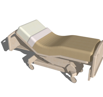 现代手术床草图大师模型，手术床su模型下载