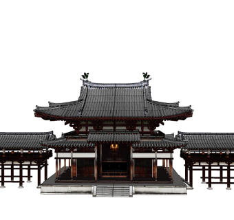 平等院凤凰堂草图大师模型下载、平等院凤凰堂su模型下载