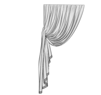 现代窗帘草图大师模型下载、现代窗帘su模型下载