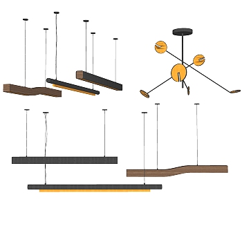 现代<em>吊灯组合</em>草图大师模型，<em>吊灯</em>sketchup模型下载