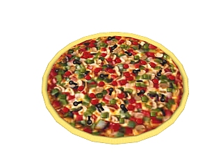 现代披萨食物sketchup模型，<em>食品</em>草圖大師模型下載