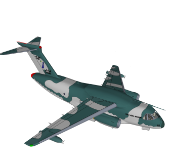 现代巴西运输机草图大师模型，巴西运输机sketchup模型下载