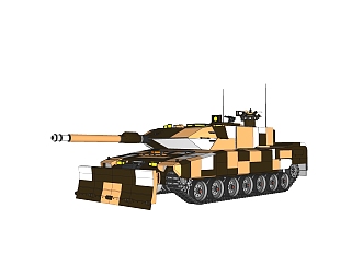 德国Leopard豹<em>2</em>A6主站坦克su模型，坦克草图大师模型...