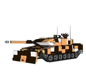德国Leopard豹2A6主站坦克su模型，坦克草图大师模型下载