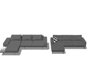 现代简约多人沙发su模型，多人沙发sketchup模型下载