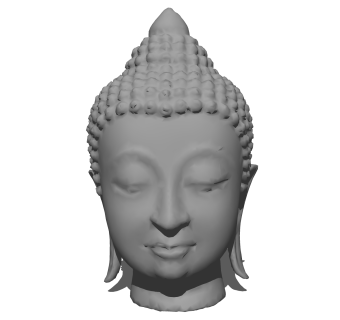 现代佛首sketchup模型，雕塑草图大师模型下载