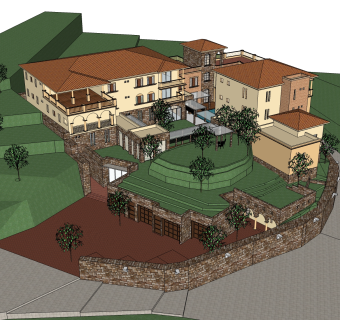 欧式别墅su模型，别墅skb文件下载