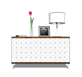 现代简约边柜草图大师模型，边柜SKP模型