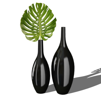  现代中式花瓶摆件草图大师模型，花瓶摆件sketchup模型下载