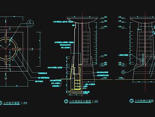 各式景观灯柱CAD施工图，景观柱子建筑方案设计下载