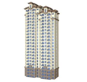 欧式住宅楼草图大师模型，住宅楼skp文件下载