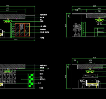 某咖啡厅设计方案图CAD图纸，咖啡厅cad设计图纸下载