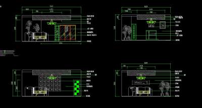 某咖啡厅设计方案图CAD图纸，咖啡厅cad设计图纸下载