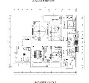 欧式四室两厅145㎡施工图CAD图纸分享