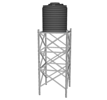 脚手架集水箱草图大师模型，脚手架SU模型下载