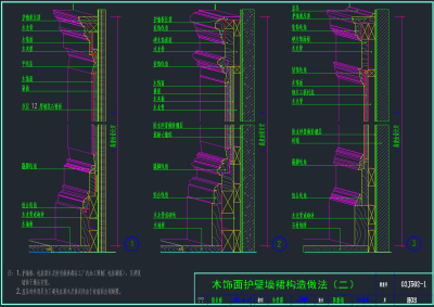 新款木墙裙CAD素材，木墙裙CAD施工图纸下载
