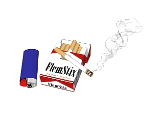 现代香烟草图大师模型，香烟su模型下载